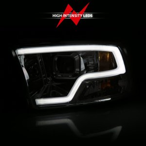 Dodge Ram 1500 LED/Projector Headlights - ANZO - Plank Style, Halo - Chrome - `09-`18 Dodge Ram 1500 LED/Projector Headlights - ANZO - Plank Style, Halo - Chrome - `09-`18