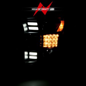 Ford F-150 Projector Headlights - ANZO - Plank Style Design w/ Amber Sequential Turn Signal - Black - `15-`17