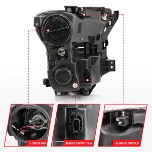 Ford F-150 Headlights - ANZO - Proj w/ Plank Style Design, Sequential Turn Signal - Chrome w/ Amber - `15-`17