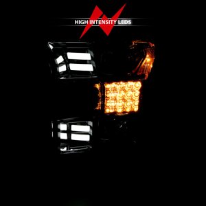 Ford F-150 Headlights - ANZO - Proj w/ Plank Style Design, Sequential Turn Signal - Chrome w/ Amber - `15-`17