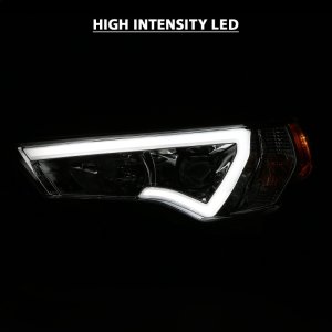 Toyota 4 Runner Projector Headlights - ANZO - Plank Style Switchback - Chrome w/ Amber - `14-`18
