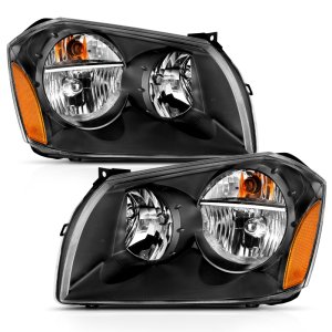 Dodge Magnum Headlights - ANZO - Crystal - Black Amber - `05-`07