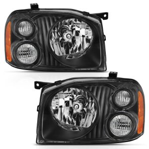 Nissan Frontier SE Headlights - ANZO - Crystal, Amber Reflector, Clear Lens - Black - `01-`04