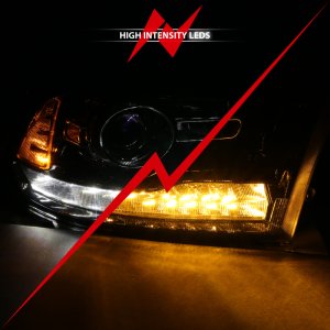 Dodge Ram 1500 LED/Projector Headlights - ANZO - Projector Plank Style Switchback H.L Halo - Black - `09-`18