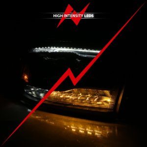 Dodge Ram 1500 LED/Projector Headlights - ANZO - Switchback - Black w/Amber - `09-`18