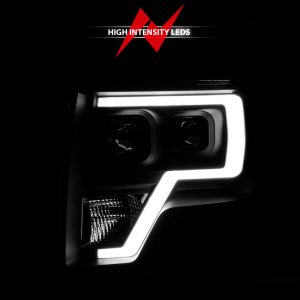 Ford F-150 Projector Headlights - ANZO - Light Bar H.L. - Black Amber - `09-`14
