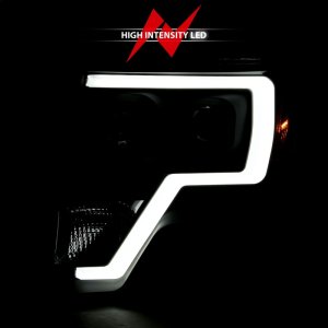 Ford F-150 Projector Headlights - ANZO - Light Bar H.L. - Black Amber - `09-`14