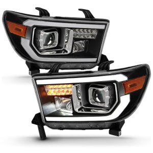 Toyota Tundra Headlights - ANZO - Projector Light Bar - Black Amber - `07-`14