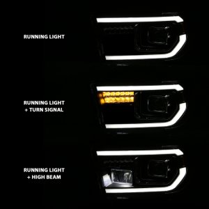 Toyota Tundra Headlights - ANZO - Projector Light Bar - Black Amber - `07-`14