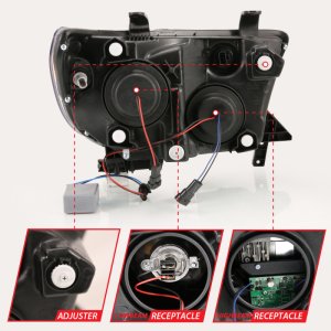 Toyota Tundra Headlights - ANZO - Projector Light Bar - Black Amber - `07-`14