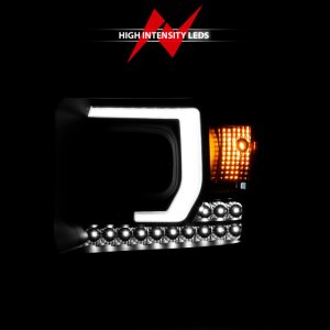GMC Sierra 1500HD Headlights - ANZO - Projector Plank Style with DRL - Black - `14-`15 GMC Sierra 1500HD Headlights - ANZO - Projector Plank Style with DRL - Black - `14-`15