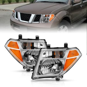 Nissan Pathfinder Headlights - ANZO - Crystal, Clear Lens - Chrome Amber - `05-`08