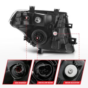 Nissan Pathfinder Headlights - ANZO - Crystal, Clear Lens - Chrome Amber - `05-`08 Nissan Pathfinder Headlights - ANZO - Crystal, Clear Lens - Chrome Amber - `05-`08