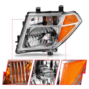 Nissan Pathfinder Headlights - ANZO - Crystal, Clear Lens - Chrome Amber - `05-`08 Nissan Pathfinder Headlights - ANZO - Crystal, Clear Lens - Chrome Amber - `05-`08