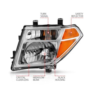 Nissan Pathfinder Headlights - ANZO - Crystal, Clear Lens - Chrome Amber - `05-`08 Nissan Pathfinder Headlights - ANZO - Crystal, Clear Lens - Chrome Amber - `05-`08