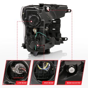 Ford F-150 Projector Headlights - ANZO - Plank Style w/Halo - Chrome Amber - `18-`19 Ford F-150 Projector Headlights - ANZO - Plank Style w/Halo - Chrome Amber - `18-`19