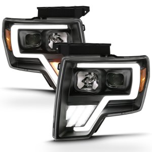 Ford F-150 Headlights - ANZO - Projector Light Bar G4 Switchback - Black Amber - `09-`13
