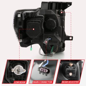 Ford F-150 Projector Headlights - ANZO - G4 Switchback Light Bar - Chrome Amber - `09-`13