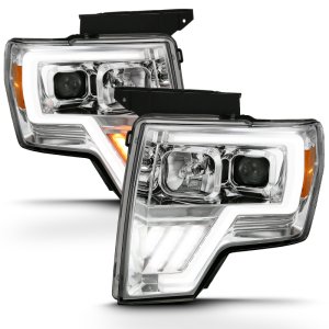 Ford F-150 Projector Headlights - ANZO - G4 Switchback Light Bar - Chrome Amber - `09-`13