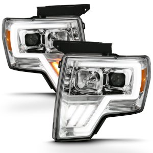 Ford F-150 Projector Headlights - ANZO - G4 Switchback Light Bar - Chrome Amber - `09-`13