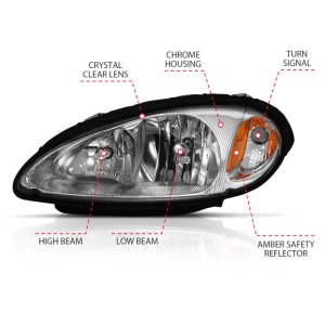Chrysler PT Cruiser Headlights - ANZO - Crystal - Chrome Amber - `01-`05
