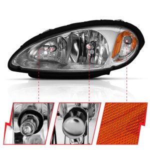 Chrysler PT Cruiser Headlights - ANZO - Crystal - Chrome Amber - `01-`05