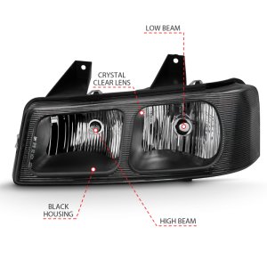 Chevrolet Express Headlights - ANZO - Crystal - Black - `03-`17 Chevrolet Express Headlights - ANZO - Crystal - Black - `03-`17