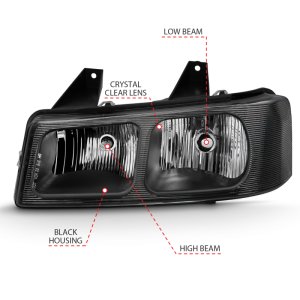 Chevrolet Express Headlights - ANZO - Crystal - Black - `03-`17 Chevrolet Express Headlights - ANZO - Crystal - Black - `03-`17