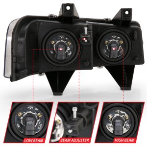 Chevrolet Express Headlights - ANZO - Crystal - Black - `03-`17 Chevrolet Express Headlights - ANZO - Crystal - Black - `03-`17