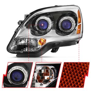 GMC Acadia Headlights - ANZO - Crystal - Chrome Amber - `07-`08 GMC Acadia Headlights - ANZO - Crystal - Chrome Amber - `07-`08