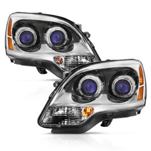 GMC Acadia Headlights - ANZO - Crystal - Chrome Amber - `07-`08 GMC Acadia Headlights - ANZO - Crystal - Chrome Amber - `07-`08