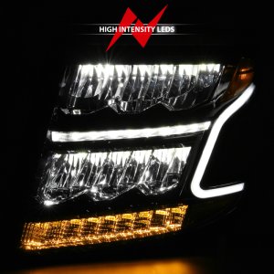 Chevrolet Suburban Headlights - ANZO - LED Light Bar Style with Sequential Amber and DRL - Black - `15-`20