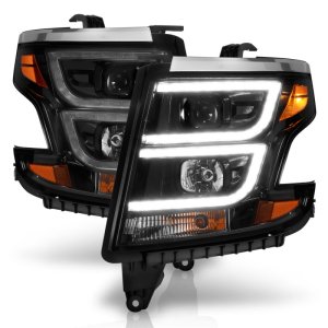 Chevrolet Tahoe Projector Headlights - ANZO - Plank Style w/DRL - Black Housing - Clear Lens - Black - `15-`20 Chevrolet Tahoe Projector Headlights - ANZO - Plank Style w/DRL - Black Housing - Clear Lens - Black - `15-`20