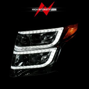 Chevrolet Tahoe LED/Projector Headlights - ANZO - Plank Style w/ DRL - Chrome - `15-`20