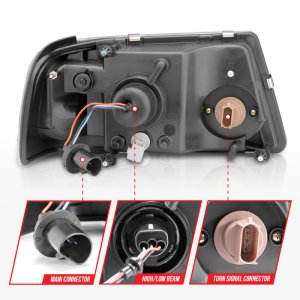 Ford Ranger Crystal Headlights - ANZO - Light Bar Style - Chrome - `01-`11 Ford Ranger Crystal Headlights - ANZO - Light Bar Style - Chrome - `01-`11