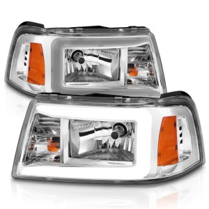 Ford Ranger Crystal Headlights - ANZO - Light Bar Style - Chrome - `01-`11 Ford Ranger Crystal Headlights - ANZO - Light Bar Style - Chrome - `01-`11