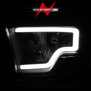 Dodge Ram 1500 Headlights - ANZO - Crystal w/ Light Bar - Black Housing - `09-`18