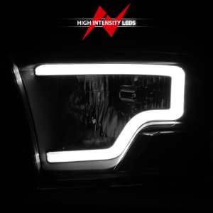 Dodge Ram 1500 Headlights - ANZO - Crystal w/ Light Bar - Black Housing - `09-`18