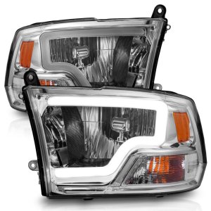 Dodge Ram 2500 Headlight Set - ANZO - Crystal with Light Bar - Chrome Housing - `09-`18