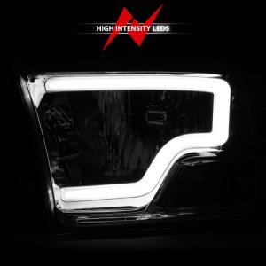 Dodge Ram 2500 Headlight Set - ANZO - Crystal with Light Bar - Chrome Housing - `09-`18