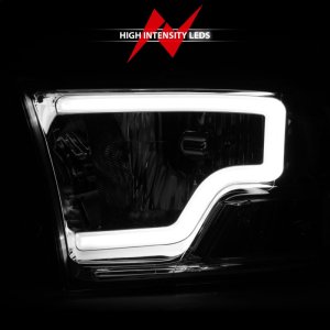 Dodge Ram 3500 Headlight Set - ANZO - Crystal with Light Bar - Chrome Housing - `09-`18