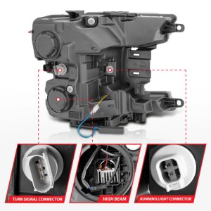 Ford F-150 Projector Headlights - ANZO - Smoke Bar Sequential Signal - Black - `18-`20