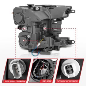 Ford F-150 Projector Headlights - ANZO - Smoke Bar Sequential Signal - Black - `18-`20