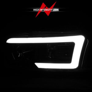 GMC Sierra Headlights - ANZO - Crystal / Light Bar - Black - `99-`17