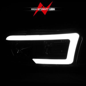 GMC Sierra Headlights - ANZO - Crystal / Light Bar - Black - `99-`17