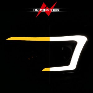 Dodge RAM 2500 Headlights - ANZO - Crystal w/ Light Bar Style - Switchback - Black Housing/Clear Lens - `06-`09