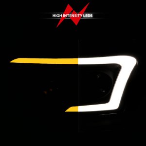 Dodge RAM 3500 Headlights - ANZO - Crystal w/ Light Bar Style - Switchback - Black Housing/Clear Lens - `06-`09