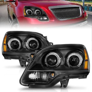 GMC Acadia Projector Headlights - ANZO - Clear Lens - Black - `07-`12