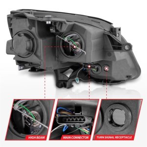 GMC Acadia Projector Headlights - ANZO - Clear Lens - Black - `07-`12