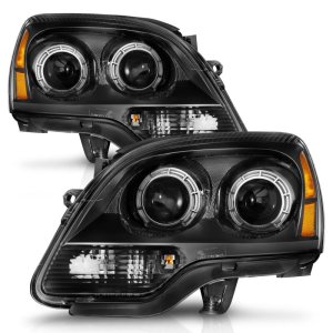GMC Acadia Projector Headlights - ANZO - Clear Lens - Black - `07-`12